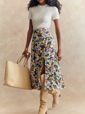 NWT Sézane x Aimie Tabata Skirt in Poetry Blue Size 4/36